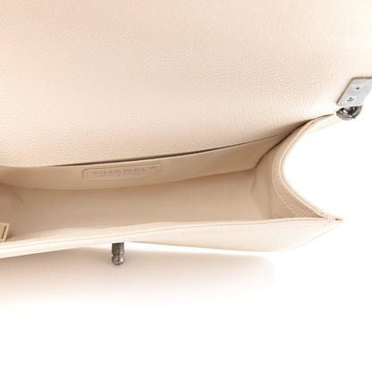 Chanel Caviar Chevron Quilted Medium Boy Flap Light Beige 5 of 10