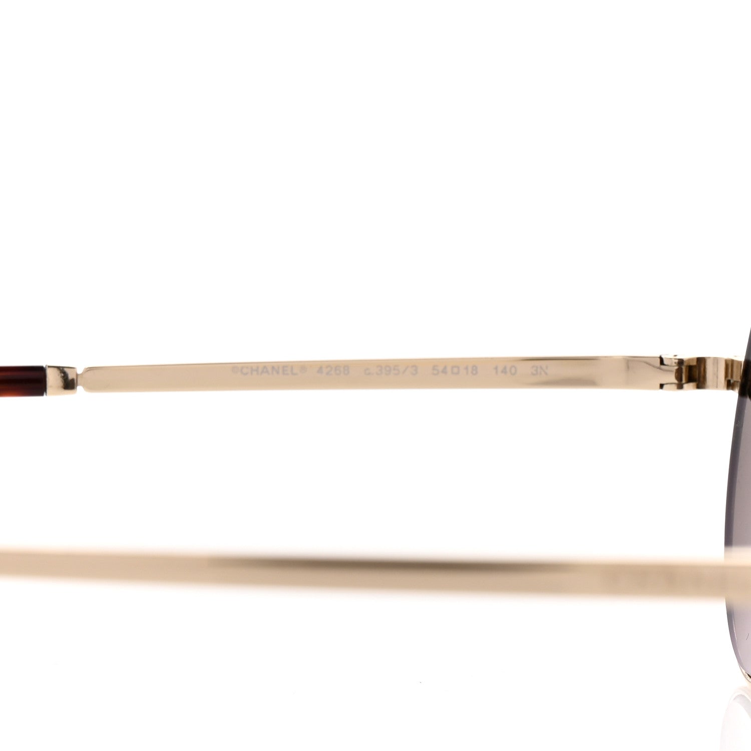 Chanel Metal Round Sunglasses 4268 Gold Tortoise 6 of 9