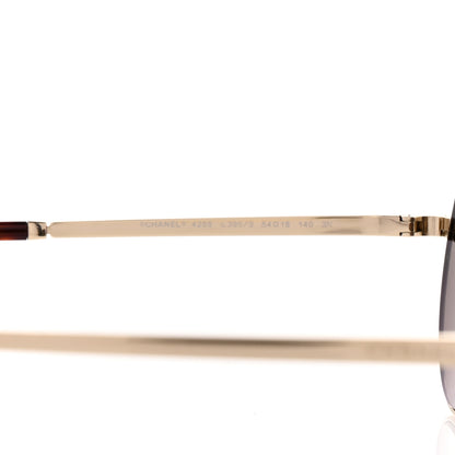 Chanel Metal Round Sunglasses 4268 Gold Tortoise 6 of 9
