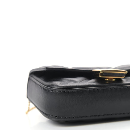 Fendi Nappa Matisse FF Embossed Nano Baguette Charm Black 6 of 7
