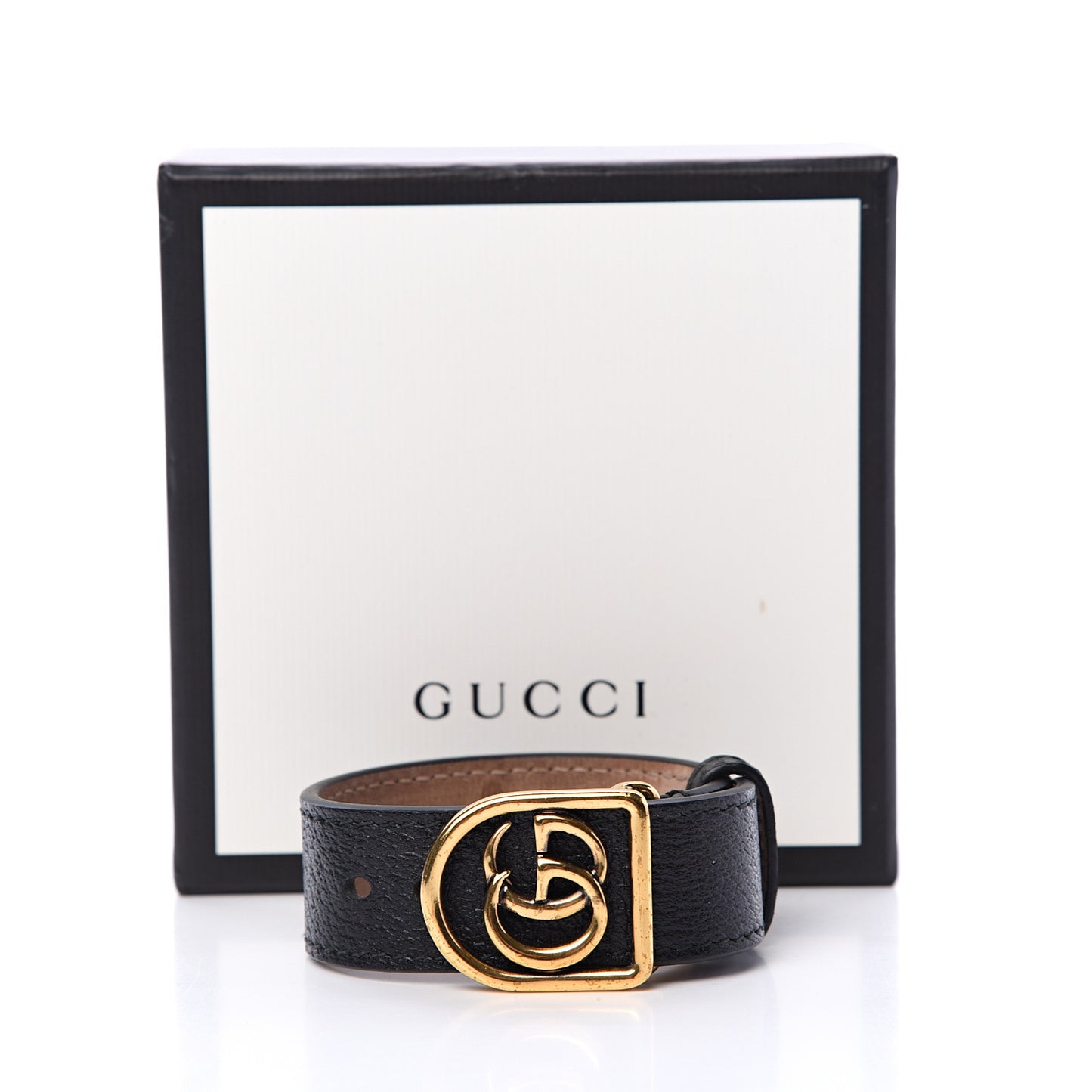 Calfskin Marmont Double G Bracelet Black