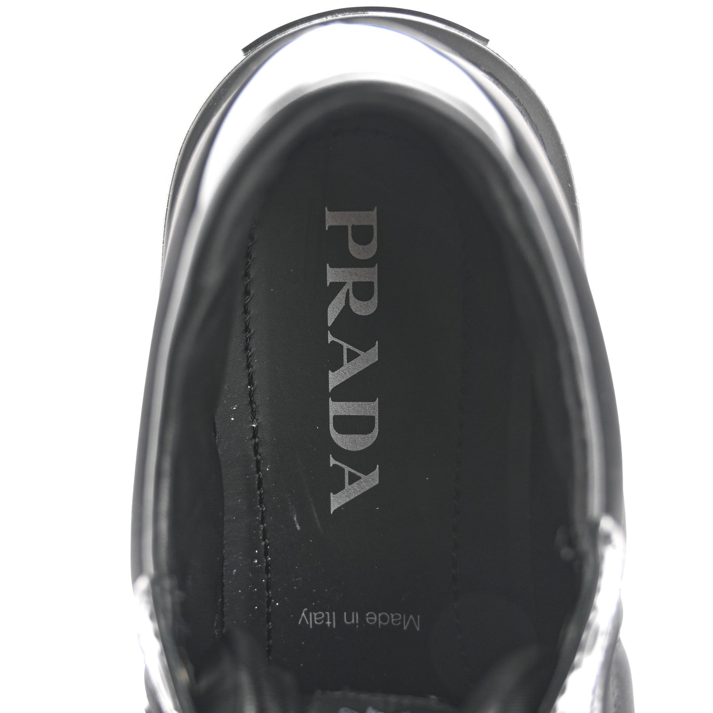 Re-Nylon Spazzolato Rubber Triangle Logo Macro Quilted Womens 45mm Platform Sneakers 37 Black