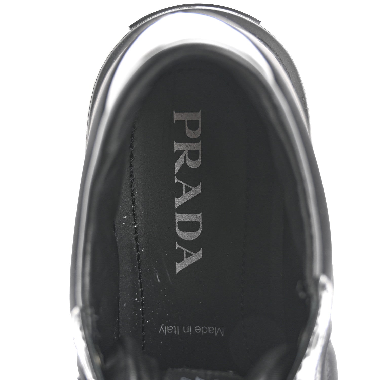 Prada Re-Nylon Spazzolato Rubber Triangle Logo Macro Quilted Womens 45mm Platform Sneakers 37 Black 7 of 11