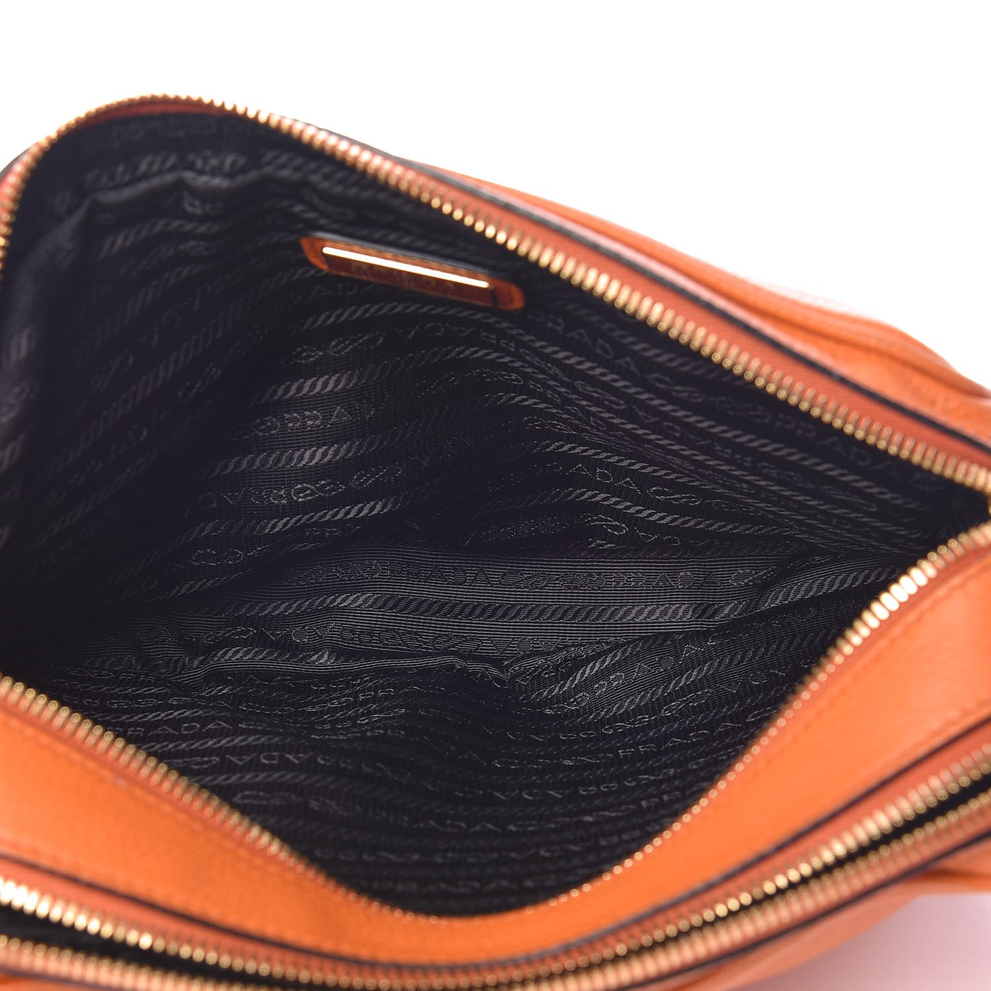 Vitello Daino Medium Double Zip Shoulder Bag Papaya