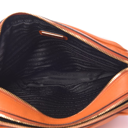 Prada Vitello Daino Medium Double Zip Shoulder Bag Papaya 5 of 15
