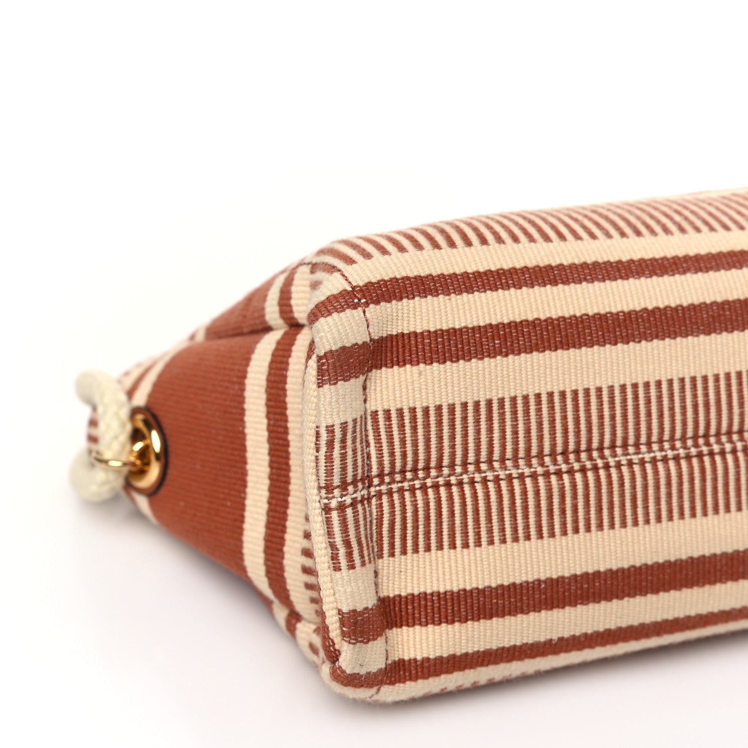 Celine Textile Striped Logo Thais Pouch Sienna 8 of 9