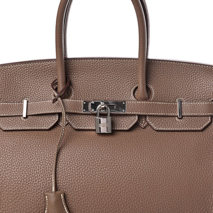 Hermes Taurillon Clemence Birkin 35 Etoupe 8 of 12