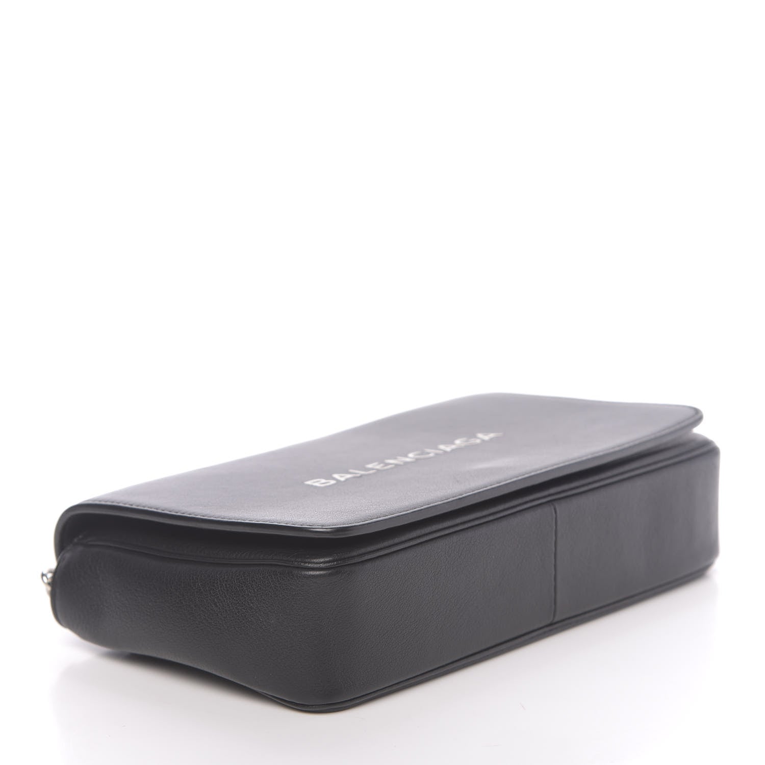Balenciaga Pebbled Calfskin Everyday Chain Wallet Black 4 of 10