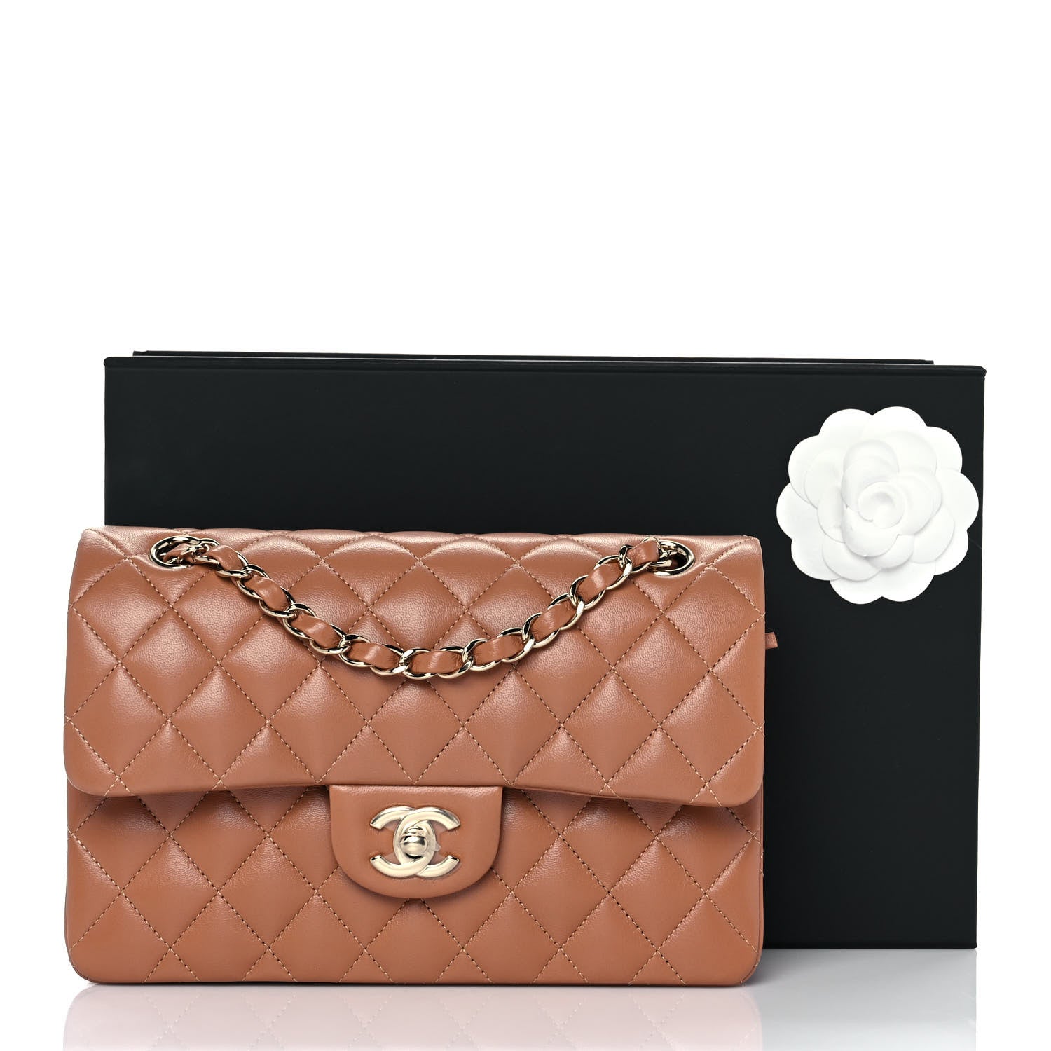 Chanel Lambskin Quilted Small Double Flap Brown 10 of 10