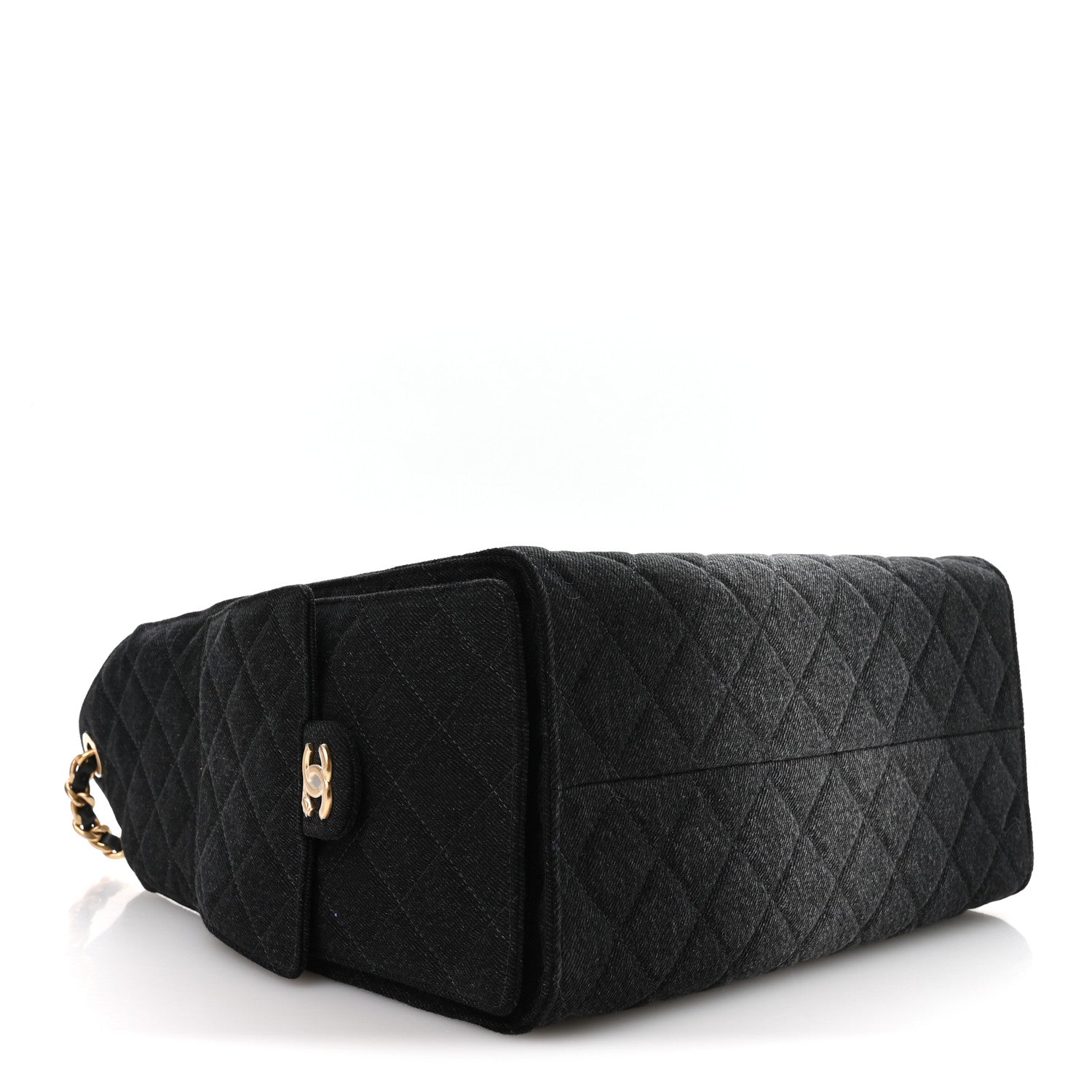 Chanel Washed Denim Quilted Medium Chanel 25 Handbag Black 5 of 11