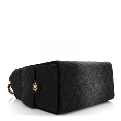 Chanel Washed Denim Quilted Medium Chanel 25 Handbag Black 5 of 11