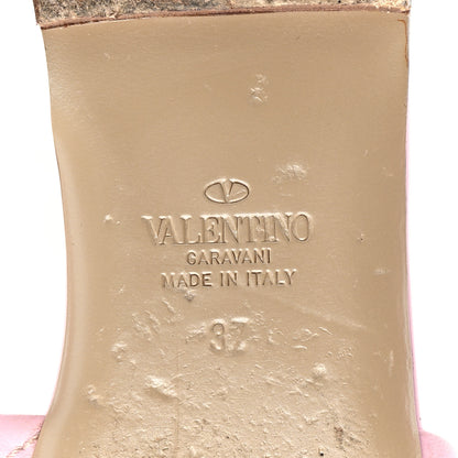 Valentino Garavani Nappa Roman Stud Flat Slide Sandals 37 Rosa 7 of 9