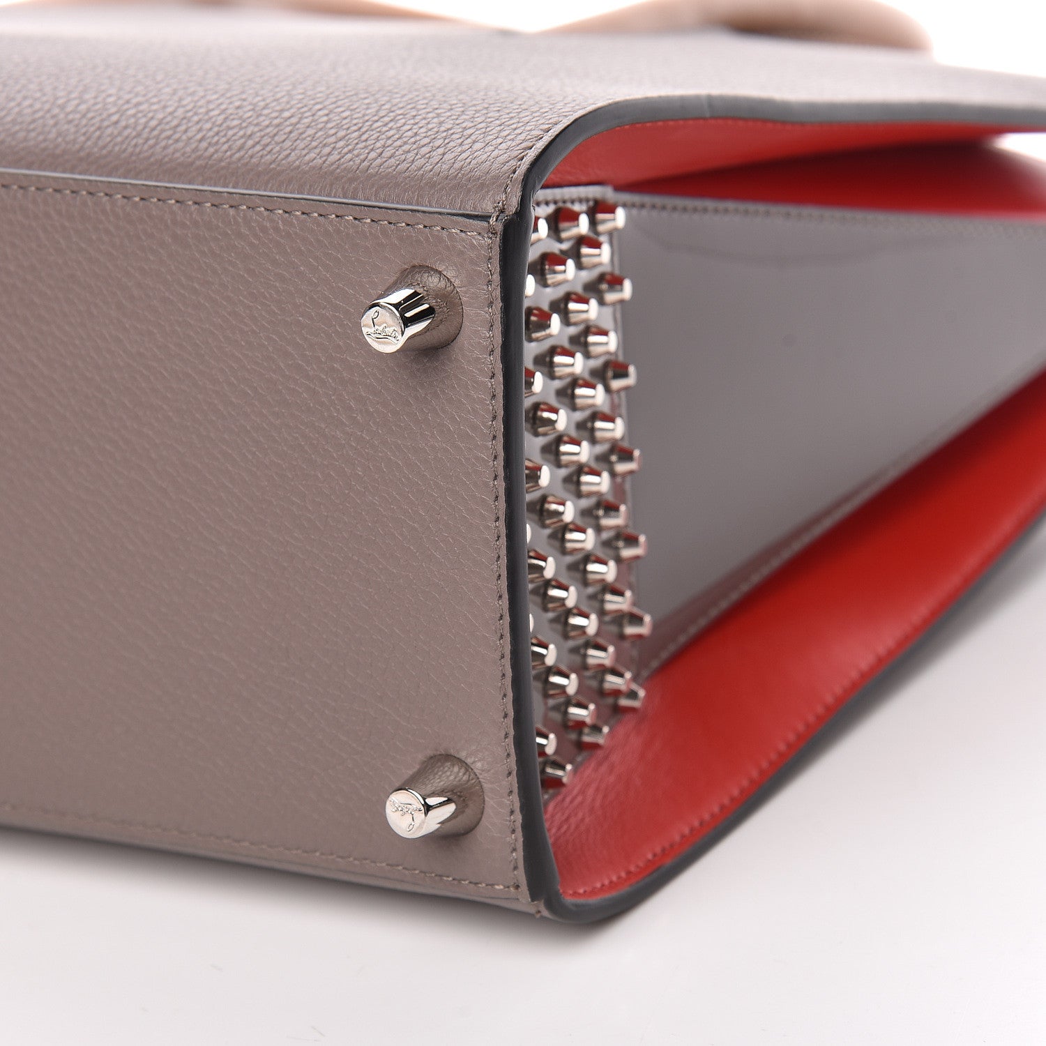 Christian Louboutin Calfskin Empire Patent Studded Medium Paloma Storm 9 of 10