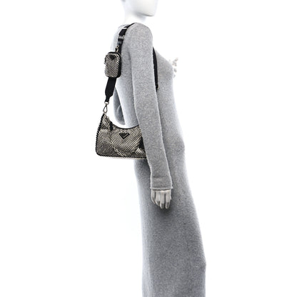 Prada Satin Crystal Re-Edition 2005 Shoulder Bag Cristal 3 of 9