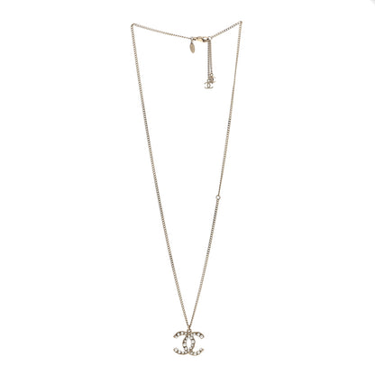 Chanel Pearl CC Pendant Necklace Light Gold 3 of 4