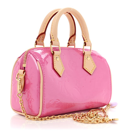 Louis Vuitton Vernis Monogram Nano Speedy Neon Pink 2 of 9
