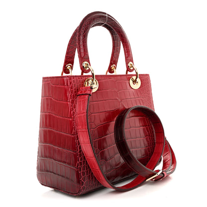 Christian Dior Alligator Gradient Medium Lady Dior Red 3 of 10