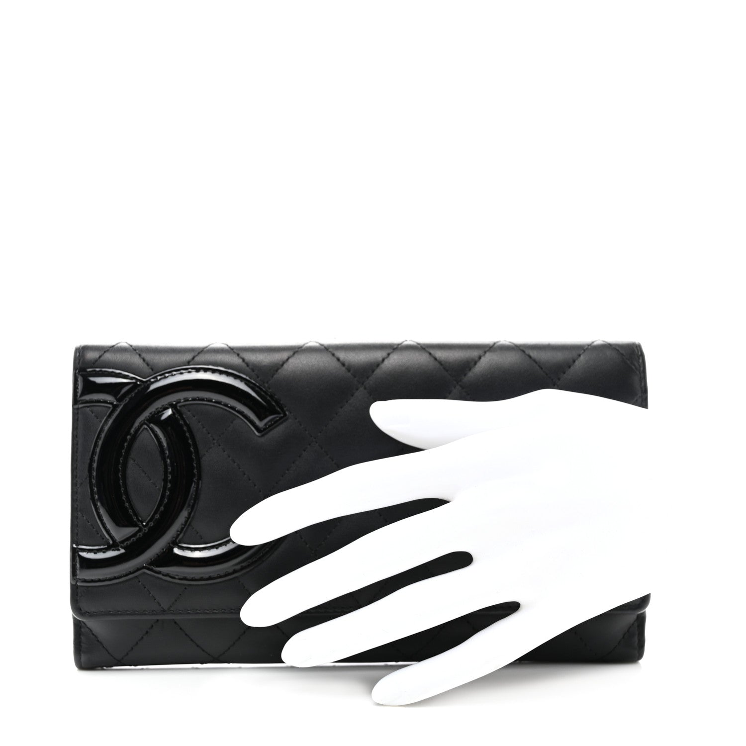 Chanel Calfskin Quilted Cambon Tri-Fold Wallet Black 2 of 9