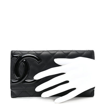 Chanel Calfskin Quilted Cambon Tri-Fold Wallet Black 2 of 9