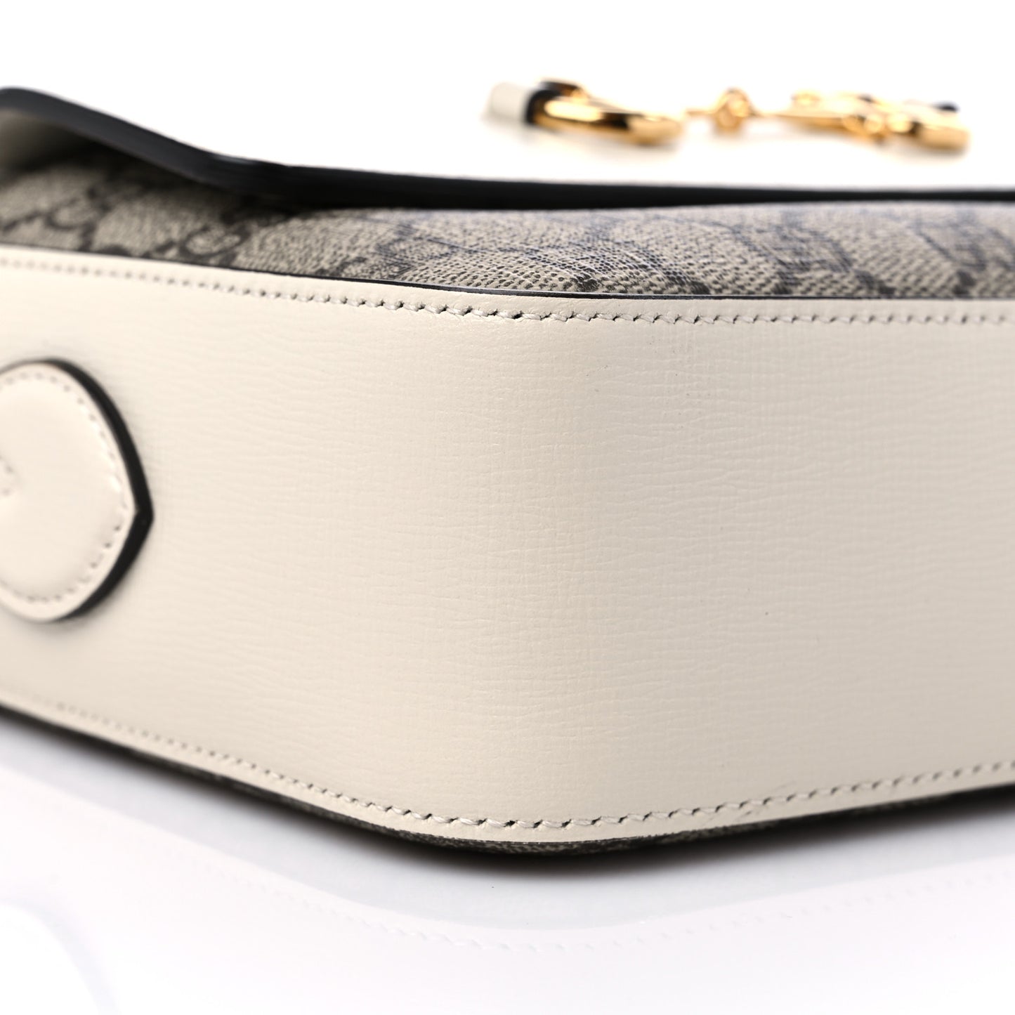 GG Supreme Monogram Small Horsebit 1955 Shoulder Bag Beige Mystic White