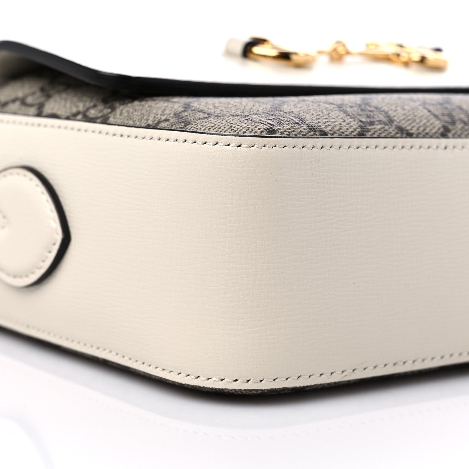 Gucci GG Supreme Monogram Small Horsebit 1955 Shoulder Bag Beige Mystic White 8 of 10