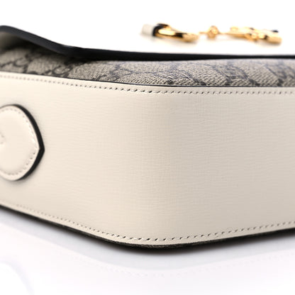 Gucci GG Supreme Monogram Small Horsebit 1955 Shoulder Bag Beige Mystic White 8 of 10