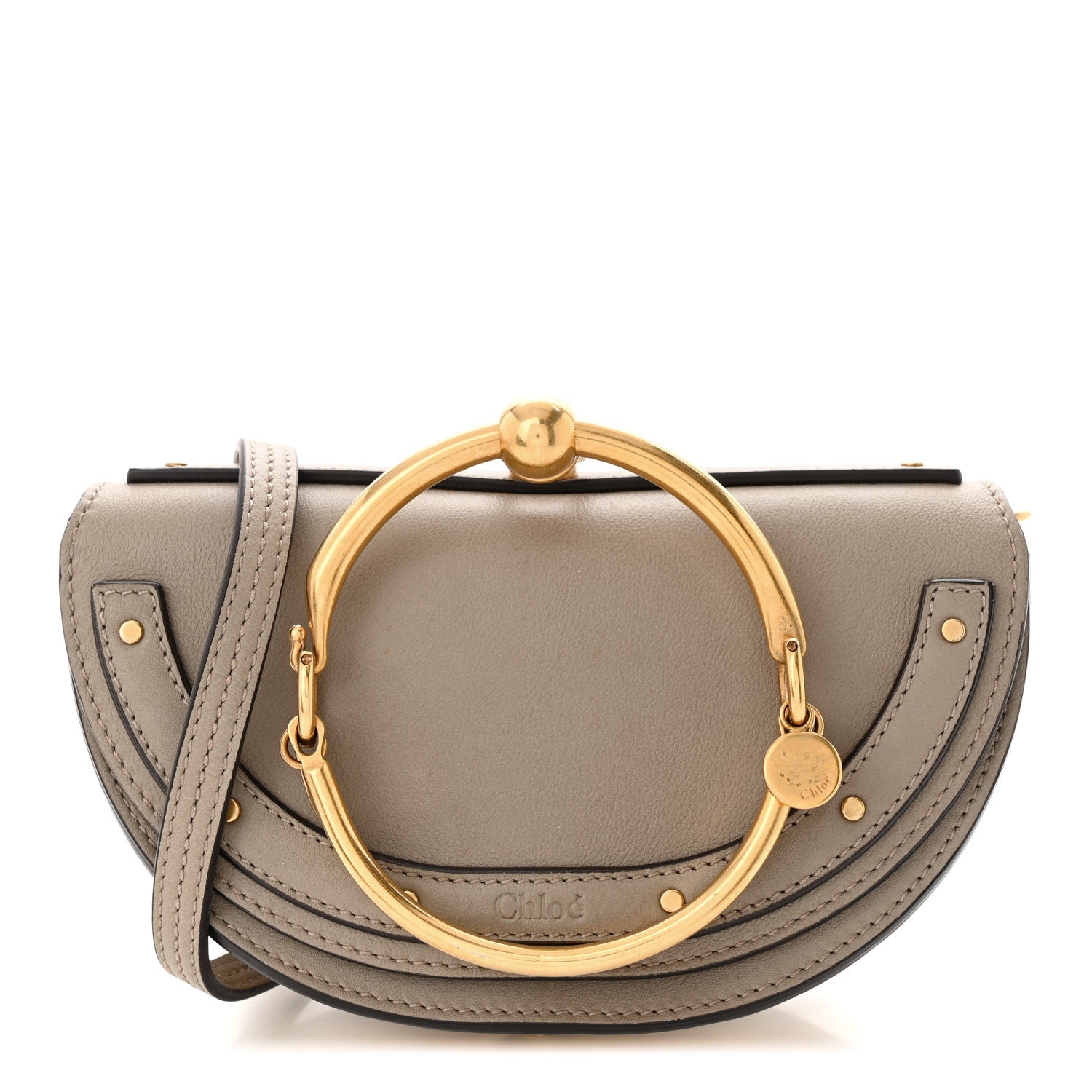 Chloe Calfskin Small Nile Bracelet Minaudiere Bag Motty Grey 1 of 11