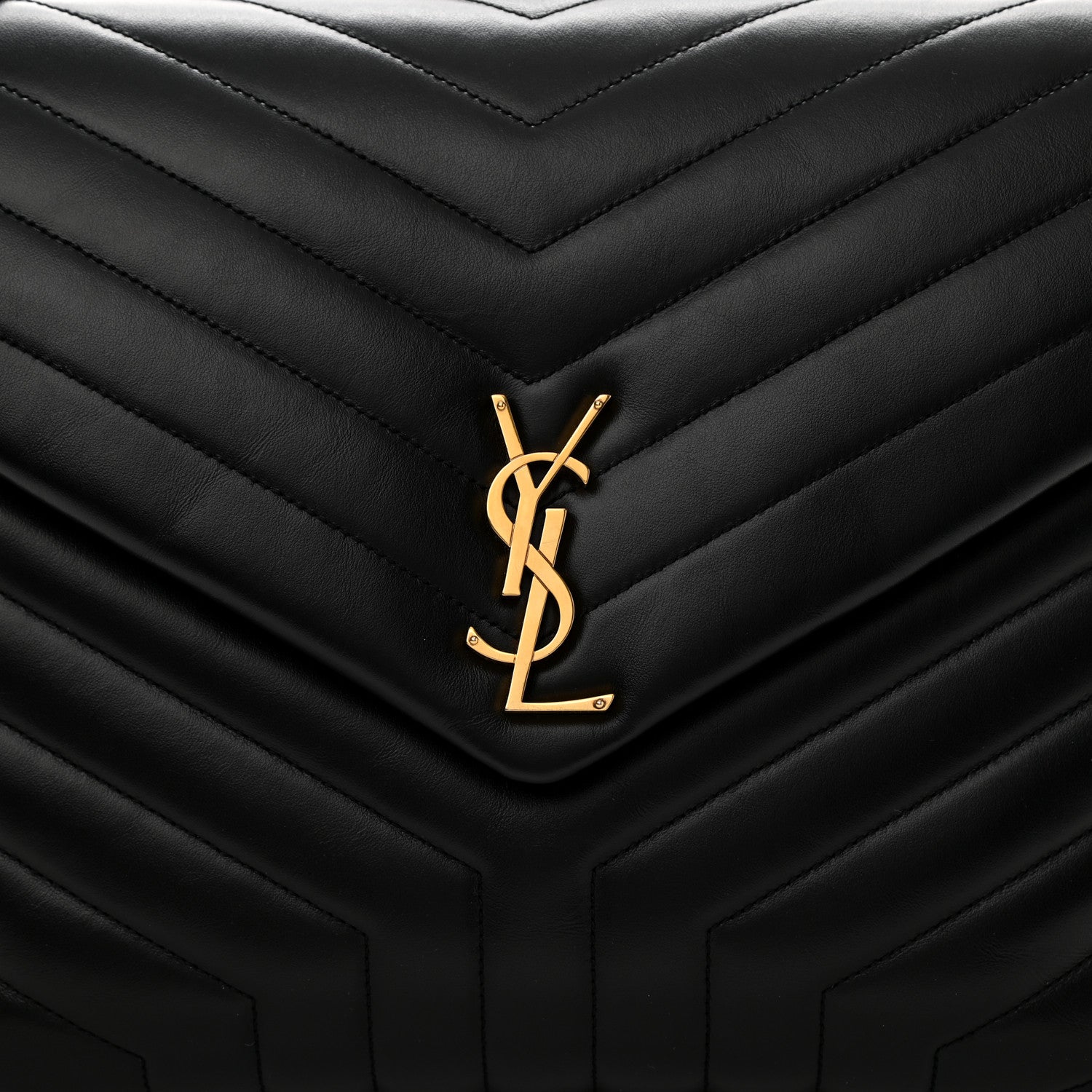 Saint Laurent Calfskin Y Quilted Monogram Large Loulou Chain Satchel Black 8 of 12
