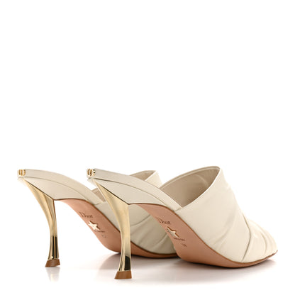 Christian Dior Lambskin D-Fame Mule Sandals 38 Off White 5 of 10