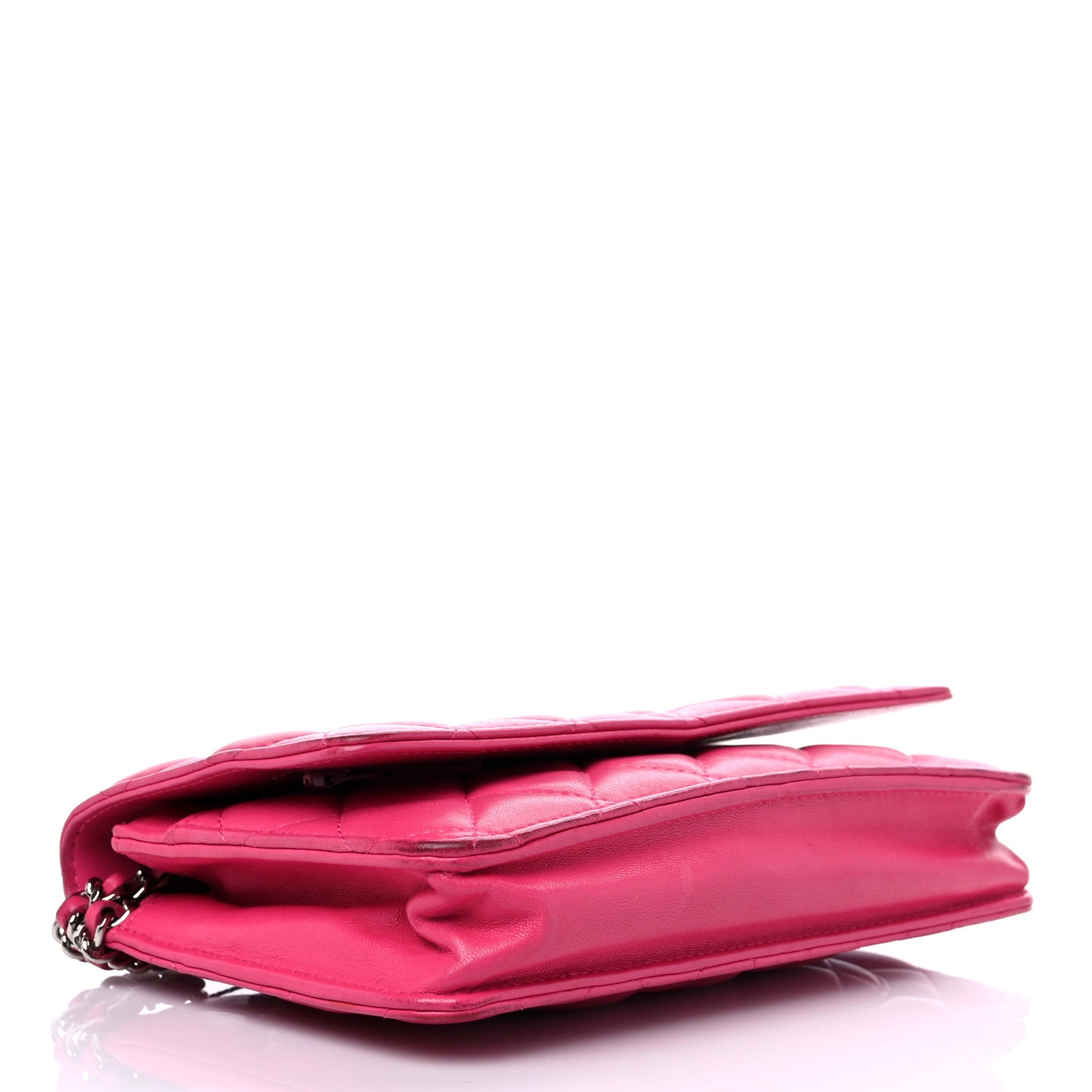 Chanel Lambskin Quilted Wallet on Chain WOC Pink 3 of 21