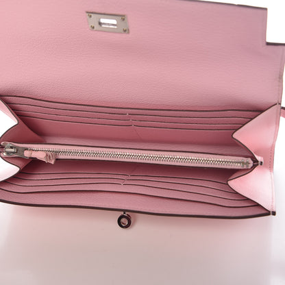 Hermes Swift Ghillies Kelly Longue Wallet Rose Sakura 5 of 10