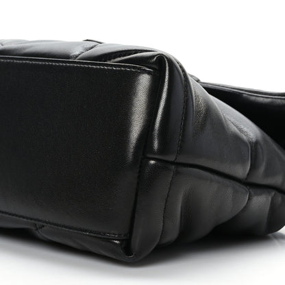 Saint Laurent Lambskin Quilted Small Loulou Puffer Monogram Chain Satchel Black 9 of 9