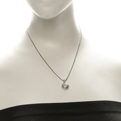 David Yurman Sterling Silver Diamond 8mm Petite Round Necklace 2 of 6