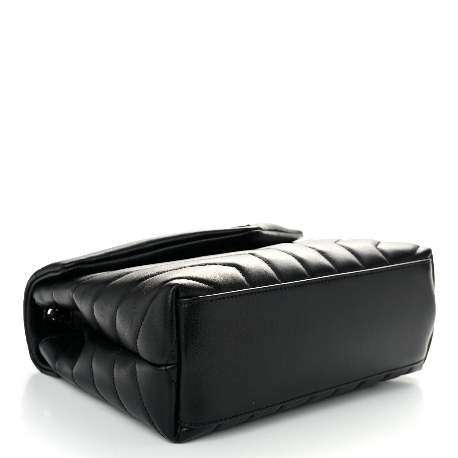 Saint Laurent Calfskin Y Quilted Monogram Monochrome Small Loulou Chain Satchel Black 4 of 11