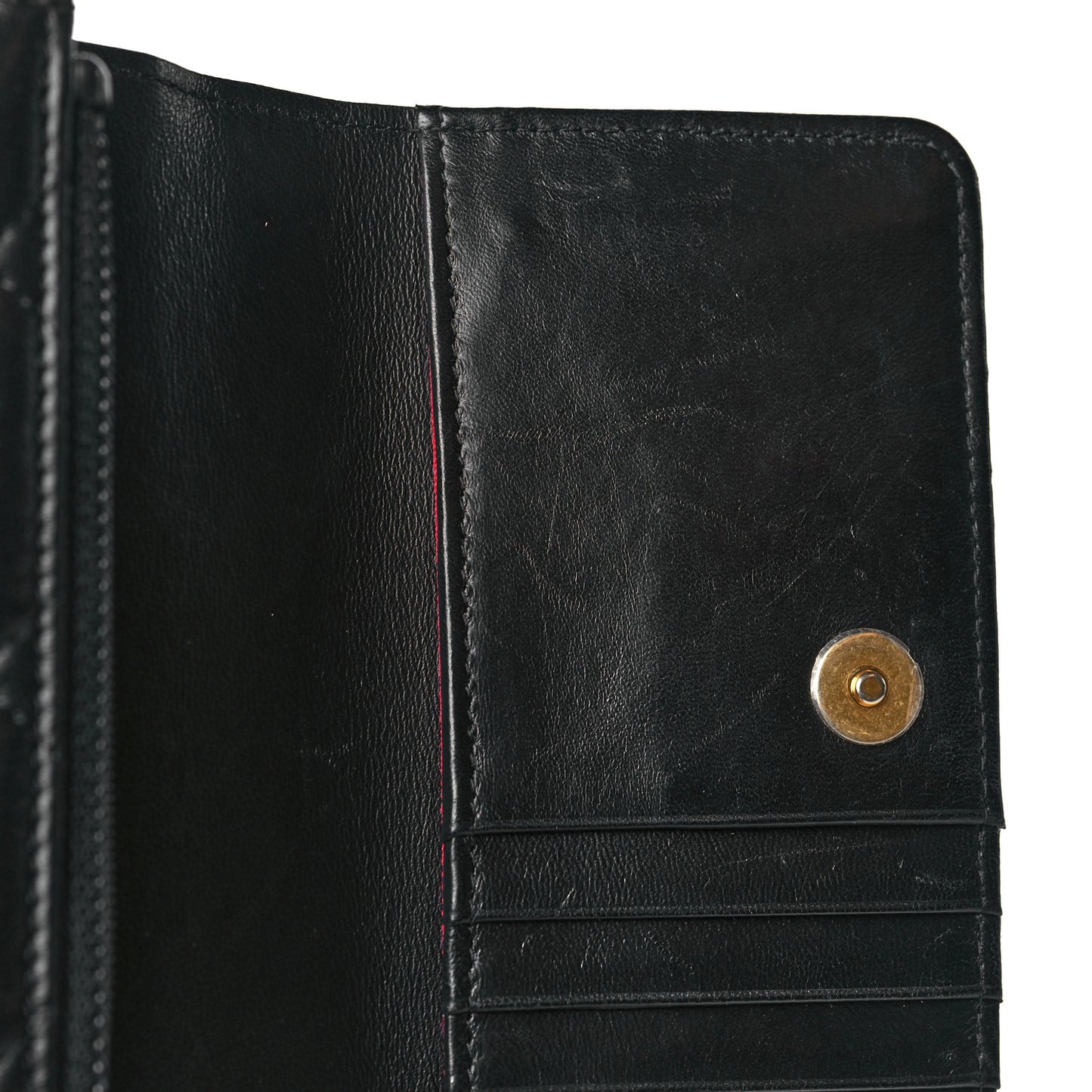 Lambskin Enamel Quilted Pending CC Clutch With Chain Black