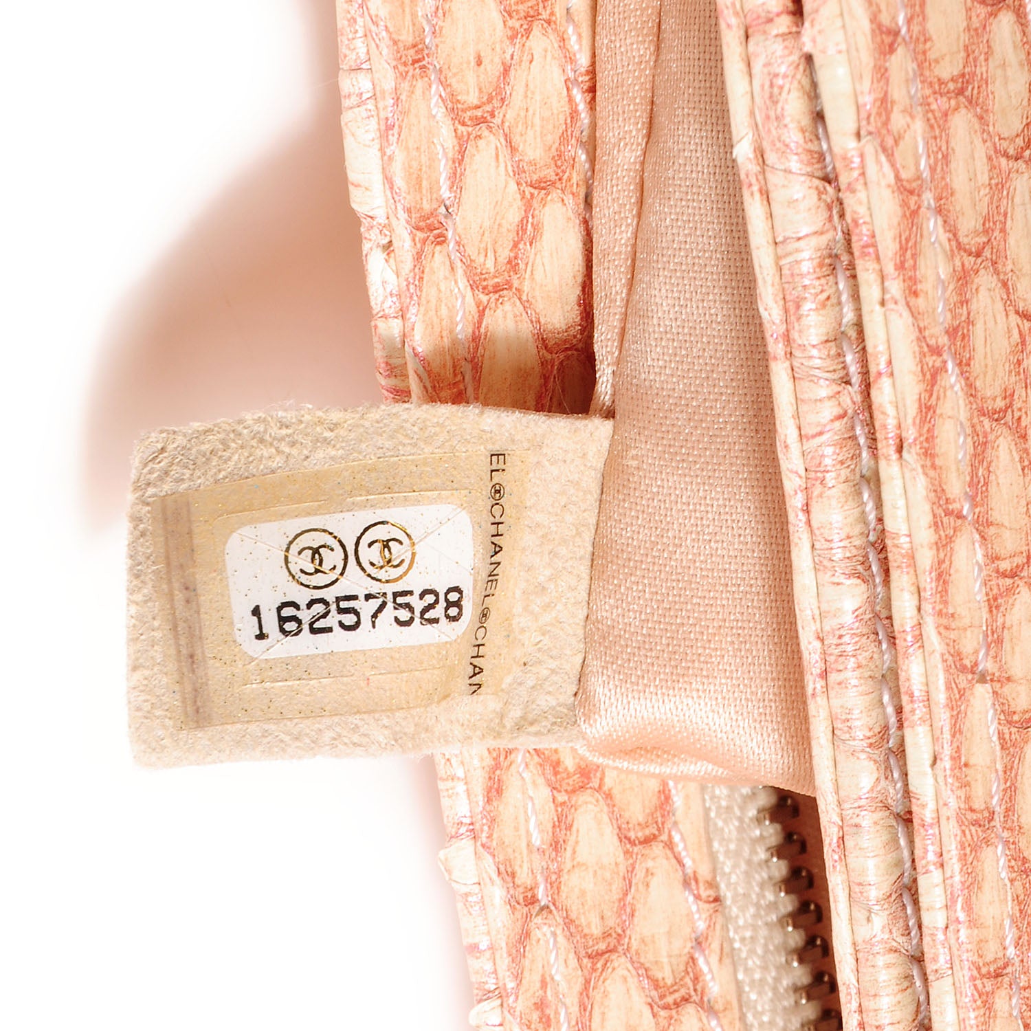 Chanel Snakeskin Clam's Pocket Medium Flap Light Pink 8 of 8