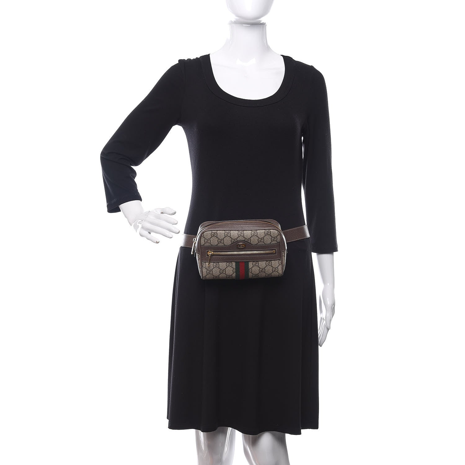 Gucci GG Supreme Monogram Web Small Ophidia Belt Bag 95 38 Dark Brown 2 of 11