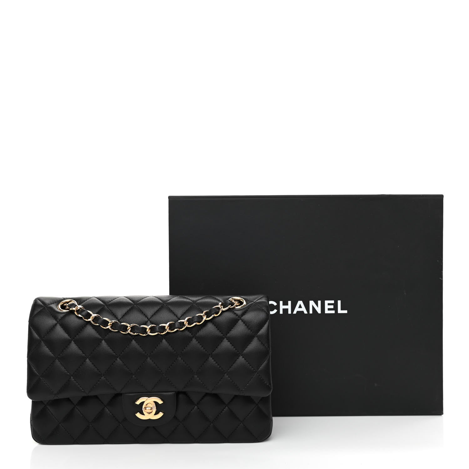 Chanel Lambskin Quilted Medium Double Flap Black 12 of 12