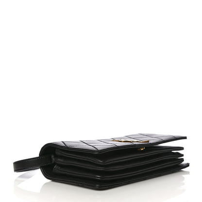 Saint Laurent Lambskin Diamond Quilted Monogram Angie Chain Bag Black 4 of 31