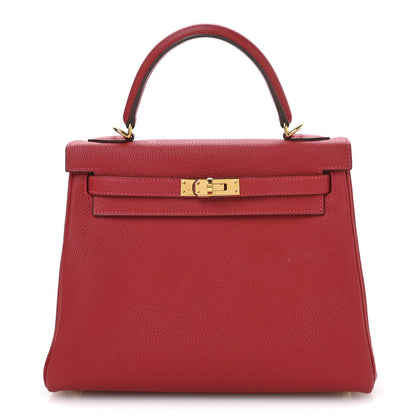 Hermes Togo Kelly Retourne 25 Rouge Casaque 1 of 11