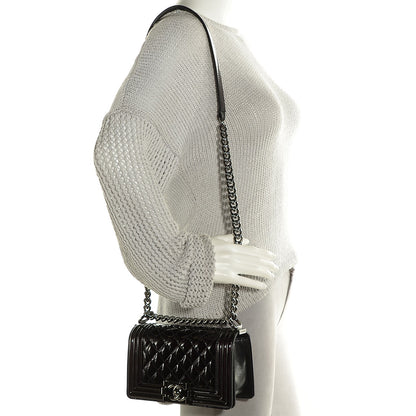 Chanel Patent Calfskin Quilted Small Boy Flap Black 2 of 9