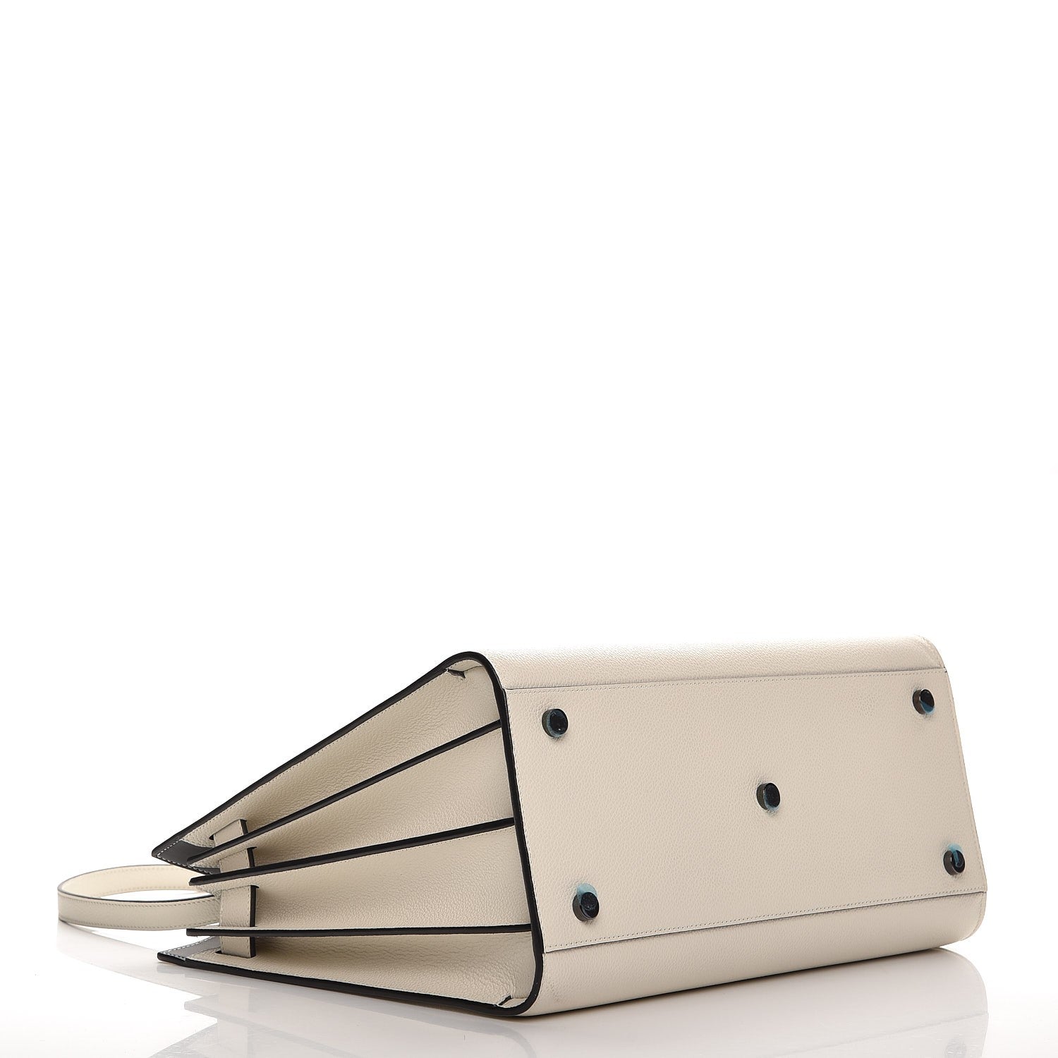 Saint Laurent Grained Calfskin Small Sac De Jour Dove White Black 5 of 9