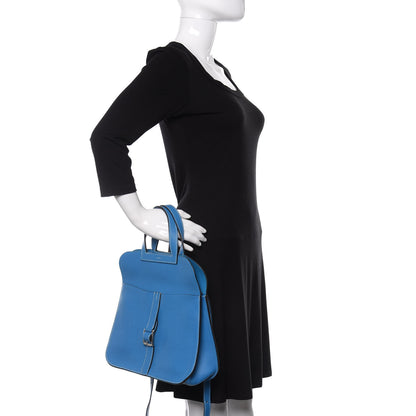 Hermes Taurillon Clemence Halzan 31 GM Bleu Zanzibar 3 of 9