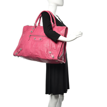 Balenciaga Agneau Giant 21 Silver Hardware Weekender Cyclamen Fucsia 2 of 12