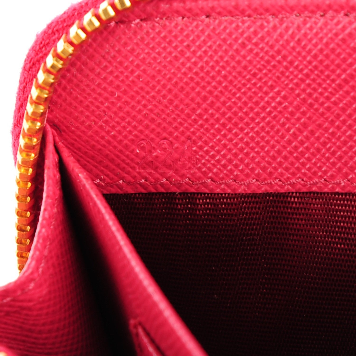 Prada Saffiano Metal Bi-Color Zip Around Wallet Peonia Ibisco 7 of 8