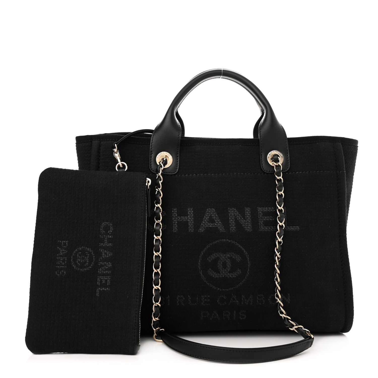 Chanel Mixed Fibers Small Deauville Tote Black 1 of 10