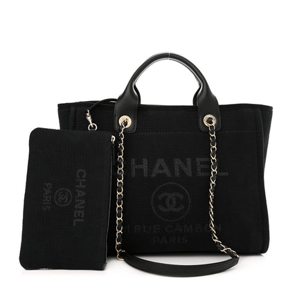 Chanel Mixed Fibers Small Deauville Tote Black 1 of 10