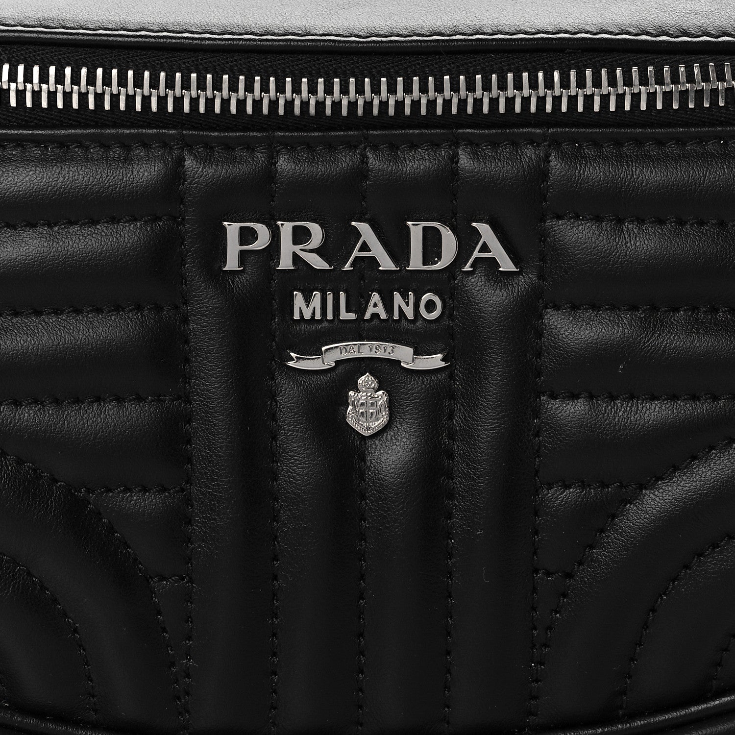 Prada Soft Calfskin Impunture Diagramme Belt Bag Black 8 of 11
