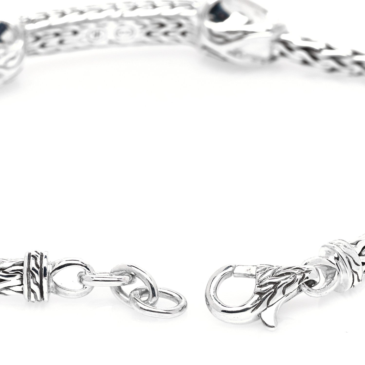 John Hardy Sterling Silver Diamond Asli Classic Chain Link ID Bracelet 3 of 5