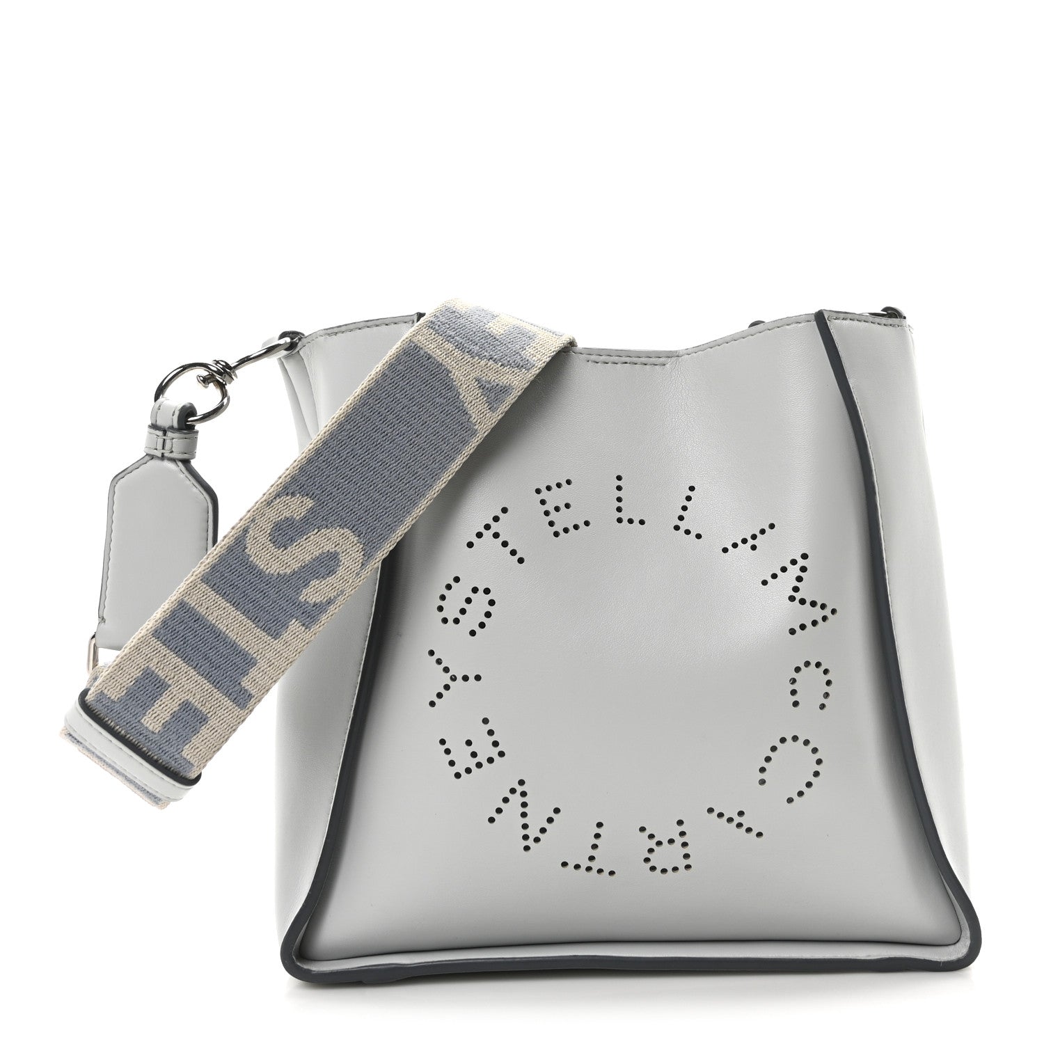 Stella McCartney Eco Alter Nappa Perforated Logo Mini Crossbody Light Blue 1 of 9